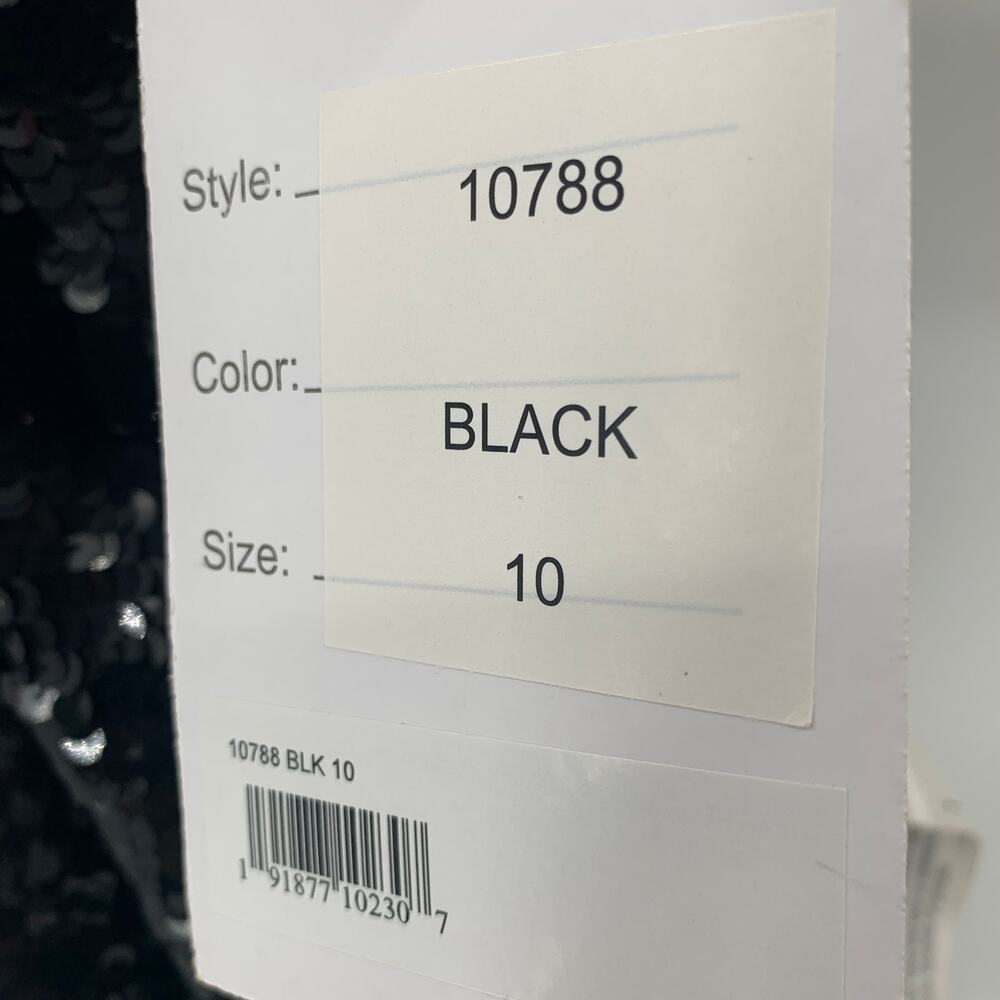 MAC DUGGAL Dress Size 10 Evening Gown Sequin Black One Shoulder NEW Sheath - Picture 5 of 8